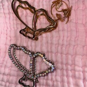 Gold and Silver Hair Clips